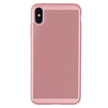 Műanyag telefonvédő (gumírozott, lyukacsos minta) ROZÉARANY Apple iPhone XS Max 6.5 kép