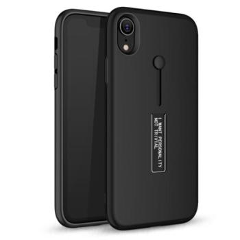 Műanyag telefonvédő (gumírozott, ujjra húzható szilikon) FEKETE Apple iPhone XS Max 6.5 kép