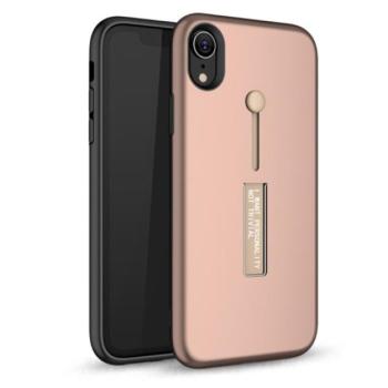 Műanyag telefonvédő (gumírozott, ujjra húzható szilikon) ROZÉARANY Apple iPhone XS Max 6.5 kép