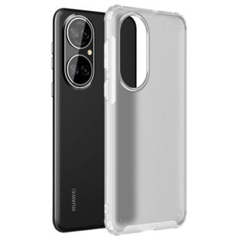 Műanyag telefonvédő (közepesen ütésálló, szilikon keret, kamera védelem, matt) ÁTLÁTSZÓ Huawei P50 kép