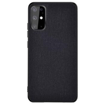 Műanyag telefonvédő (közepesen ütésálló, szilikon keret, textil hátlap) FEKETE Samsung Galaxy S20 (SM-G980F), Samsung Galaxy S20 5G (SM-G981U) kép