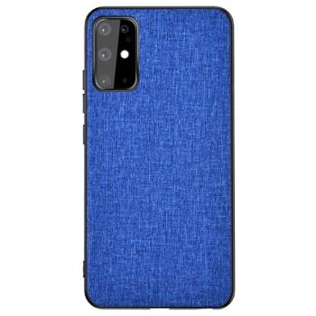 Műanyag telefonvédő (közepesen ütésálló, szilikon keret, textil hátlap) SÖTÉTKÉK Samsung Galaxy S20 (SM-G980F), Samsung Galaxy S20 5G (SM-G981U) kép