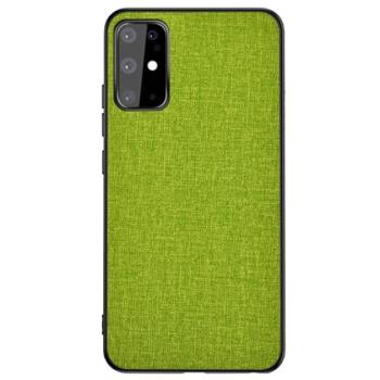 Műanyag telefonvédő (közepesen ütésálló, szilikon keret, textil hátlap) ZÖLD Samsung Galaxy S20 (SM-G980F), Samsung Galaxy S20 5G (SM-G981U) kép