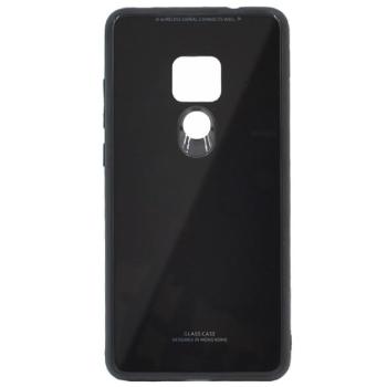 Műanyag telefonvédő (közepesen ütésálló, üveg hátlap) FEKETE Huawei Mate 20 kép