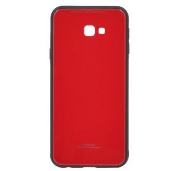 Műanyag telefonvédő (közepesen ütésálló, üveg hátlap) PIROS Samsung Galaxy J4 Plus (SM-J415F) kép