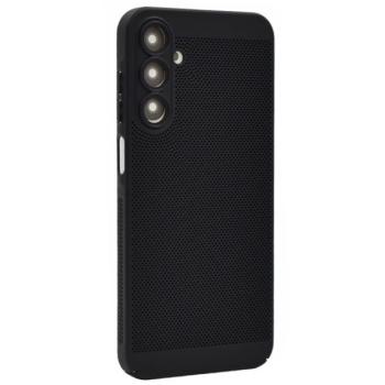 Műanyag telefonvédő (légáteresztő, lyukacsos, kameravédő) FEKETE Samsung Galaxy A15 5G (SM-A156), Galaxy A15 (SM-A155) kép
