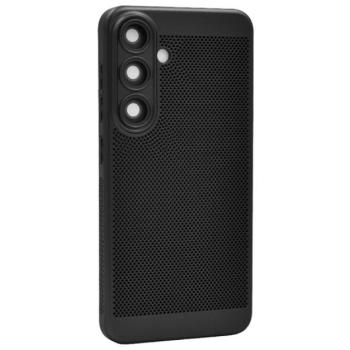 Műanyag telefonvédő (légáteresztő, lyukacsos, kameravédő) FEKETE Samsung Galaxy A35 5G (SM-A356) kép