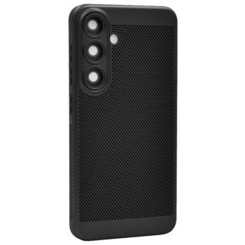 Műanyag telefonvédő (légáteresztő, lyukacsos, kameravédő) FEKETE Samsung Galaxy S25 (SM-S931) kép