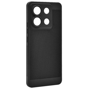 Műanyag telefonvédő (légáteresztő, lyukacsos, kameravédő) FEKETE Xiaomi Redmi Note 13 4G kép
