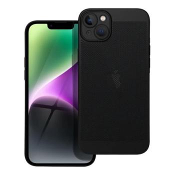 Műanyag telefonvédő (légáteresztő, lyukacsos minta, kamera védelem) FEKETE Apple iPhone 14 Plus kép