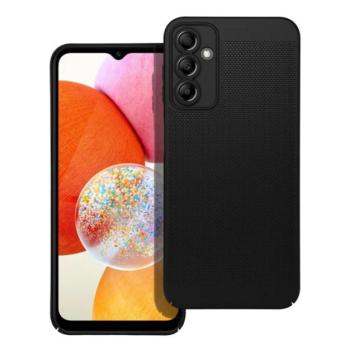 Műanyag telefonvédő (légáteresztő, lyukacsos minta, kamera védelem) FEKETE Samsung Galaxy A14 5G (SM-A146), Samsung Galaxy A14 4G (SM-A145) kép