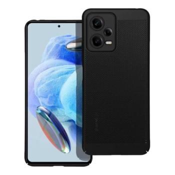 Műanyag telefonvédő (légáteresztő, lyukacsos minta, kamera védelem) FEKETE Xiaomi Redmi Note 12 5G, Xiaomi Poco X5 5G kép