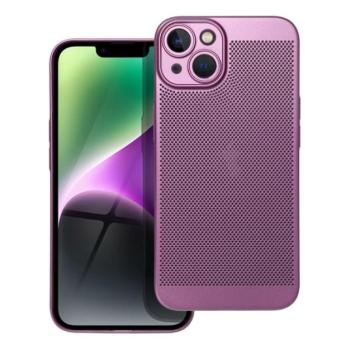 Műanyag telefonvédő (légáteresztő, lyukacsos minta, kamera védelem) LILA Apple iPhone 14 kép