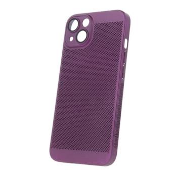 Műanyag telefonvédő (légáteresztő, lyukacsos minta, kamera védelem) LILA Apple iPhone 15 Plus kép