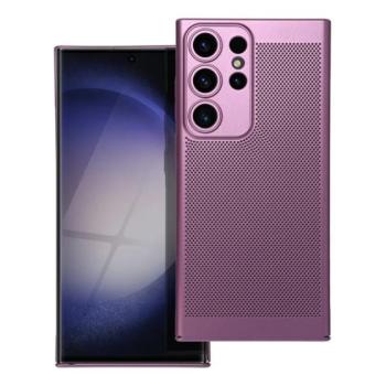 Műanyag telefonvédő (légáteresztő, lyukacsos minta, kamera védelem) LILA Samsung Galaxy S23 Ultra (SM-S918) kép