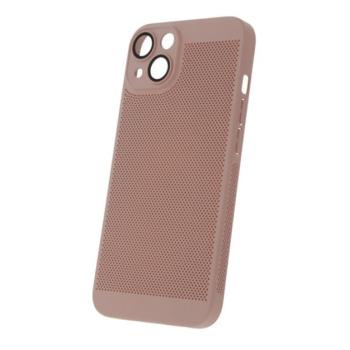 Műanyag telefonvédő (légáteresztő, lyukacsos minta, kamera védelem) RÓZSASZÍN Apple iPhone 15 Plus kép