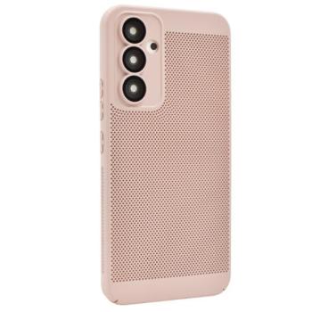 Műanyag telefonvédő (légáteresztő, lyukacsos minta, kamera védelem) RÓZSASZÍN Samsung Galaxy A34 5G (SM-A346) kép