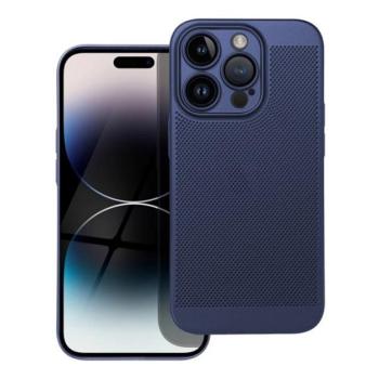 Műanyag telefonvédő (légáteresztő, lyukacsos minta, kamera védelem) SÖTÉTKÉK Apple iPhone 15 Pro Max kép