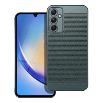Műanyag telefonvédő (légáteresztő, lyukacsos minta, kamera védelem) SÖTÉTZÖLD Samsung Galaxy A34 5G (SM-A346) kép