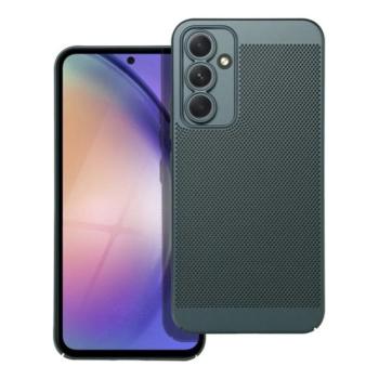 Műanyag telefonvédő (légáteresztő, lyukacsos minta, kamera védelem) SÖTÉTZÖLD Samsung Galaxy A54 5G (SM-A546) kép