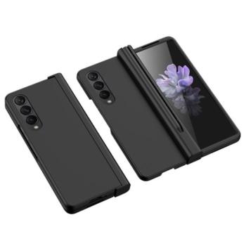 Műanyag telefonvédő (matt, közepesen ütésálló, prémium + kijelzővédő üveg, pen tartó) FEKETE Samsung Galaxy Z Fold 4 (SM-F936) kép