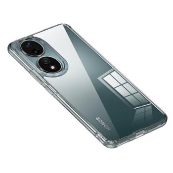 Műanyag telefonvédő (szilikon keret, közepesen ütésálló, átlátszó hátlap, matt) ÁTLÁTSZÓ Honor 90 5G kép