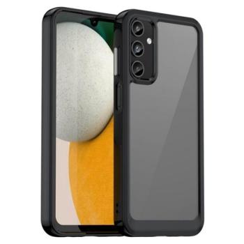 Műanyag telefonvédő (szilikon keret, ütésállóság, átlátszó hátlap) FEKETE Samsung Galaxy A15 (SM-A155), Galaxy A15 5G (SM-A156) kép