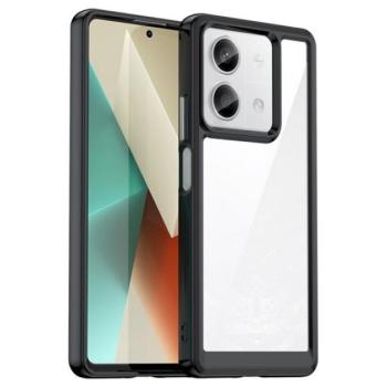 Műanyag telefonvédő (szilikon keret, ütésállóság, átlátszó hátlap) FEKETE Xiaomi Redmi Note 13 5G kép