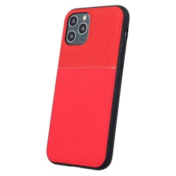 Műanyag telefonvédő (szilikon keret, ütésállóság, mágneses, bőr hatású hátlap, csíkos) PIROS Apple iPhone 12 Pro, iPhone 12 kép