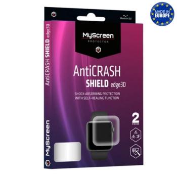 MYSCREEN ANTI CRASH EDGE képernyővédő fólia (3D, full cover, íves, karcálló, ütésálló, 0.2 mm, 6H) ÁTLÁTSZÓ Apple Watch Series 7 41mm kép