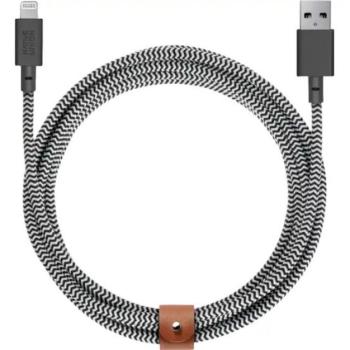 Native Union Belt XL USB / Lightning töltő- és adatkábel, 3m, zebra kép
