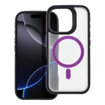 Neo iPhone 16 Pro MagSafe kompatibilis kemény hátlap tok, átlátszó/lila kép