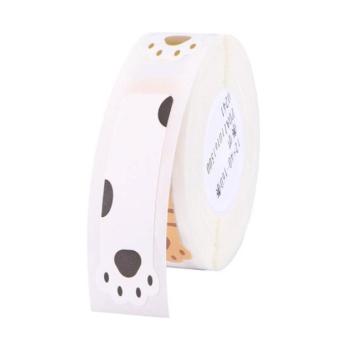 Niimbot öntapadós hő / thermo címke matrica, 12x40 mm, 160 db, mancs minta kép