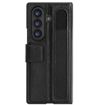 Nillkin Aoge Samsung Galaxy Z Fold 7 bőr mágneses oldalra nyíló tok, S Pen tartóval, fekete kép