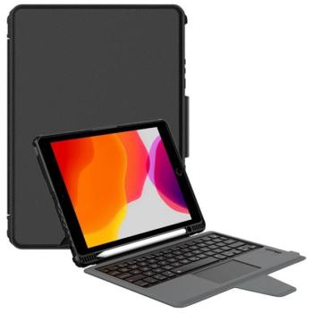 NILLKIN BUMPER COMBO billentyűzetes defender tok (közepesen ütésálló, mágneses, QWERTY, angol nyelvű) FEKETE Apple IPAD 10.2 (2019), Apple IPAD 10.2 (2020), Apple IPAD 10.2 (2021) kép