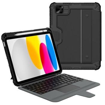 Nillkin Bumper Combo iPad 10.9 2022 / iPad 11 2025 kihajtható tok billentyűzettel, fekete kép