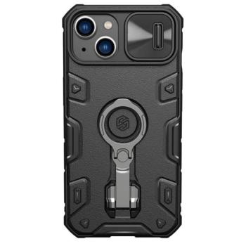 NILLKIN CAMSHIELD ARMOR PRO defender műanyag telefonvédő (szilikon belső, közepesen ütésálló, telefontartó gyűrű) FEKETE Apple iPhone 14 Plus kép