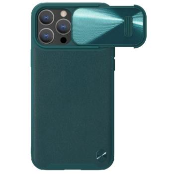 Nillkin CamShield bőr S tok iPhone 14 Pro Max tok kameravédővel zöld kép