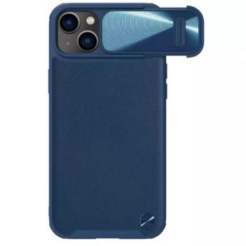 NILLKIN CAMSHIELD LEATHER műanyag telefonvédő (közepesen ütésálló, ECO bőr hatású hátlap, kamera védelem) SÖTÉTKÉK Apple iPhone 14 Plus kép
