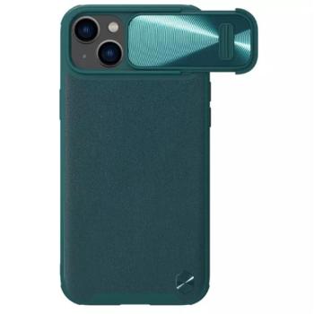 NILLKIN CAMSHIELD LEATHER műanyag telefonvédő (közepesen ütésálló, ECO bőr hatású hátlap, kamera védelem) SÖTÉTZÖLD Apple iPhone 14 Plus kép