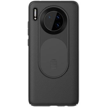 NILLKIN CAMSHIELD műanyag telefonvédő (szilikon keret, közepesen ütésálló, kamera védelem, csíkos) FEKETE Huawei Mate 30 kép