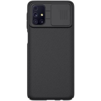 NILLKIN CAMSHIELD műanyag telefonvédő (szilikon keret, közepesen ütésálló, kamera védelem, csíkos) FEKETE Samsung Galaxy M31s (SM-M317F) kép