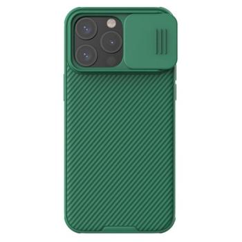 NILLKIN CAMSHIELD PRO MAGNETIC műanyag telefonvédő (közepesen ütésálló, kamera védelem, fémlemez, csíkos) SÖTÉTZÖLD Apple iPhone 15 Pro Max kép