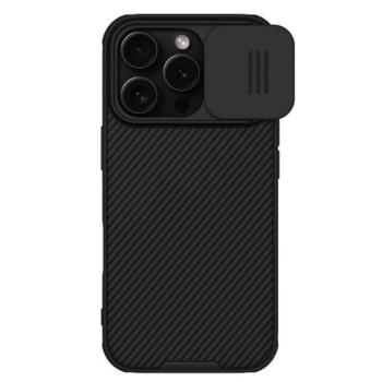 NILLKIN CAMSHIELD PRO MAGNETIC műanyag telefonvédő (ütésállóság, kameravédő, mágneses, csíkos) FEKETE Apple iPhone 16 Pro kép