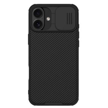NILLKIN CAMSHIELD PRO MAGNETIC műanyag telefonvédő (ütésállóság, kameravédő, mágneses, csíkos) FEKETE Apple iPhone 16 kép