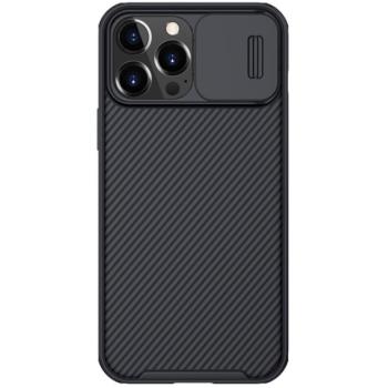 NILLKIN CAMSHIELD PRO műanyag telefonvédő (szilikon keret, közepesen ütésálló, kamera védelem, csíkos minta) FEKETE Apple iPhone 13 Pro Max kép
