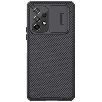 NILLKIN CAMSHIELD PRO műanyag telefonvédő (szilikon keret, közepesen ütésálló, kamera védelem, csíkos minta) FEKETE Samsung Galaxy A53 (SM-A536) 5G kép