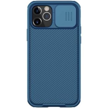 NILLKIN CAMSHIELD PRO műanyag telefonvédő (szilikon keret, közepesen ütésálló, kamera védelem, csíkos minta) SÖTÉTKÉK Apple iPhone 12, Apple iPhone 12 Pro kép