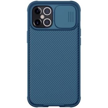 NILLKIN CAMSHIELD PRO műanyag telefonvédő (szilikon keret, közepesen ütésálló, kamera védelem, csíkos minta) SÖTÉTKÉK Apple iPhone 12 Pro Max kép