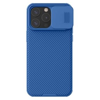 NILLKIN CAMSHIELD PRO műanyag telefonvédő (szilikon keret, közepesen ütésálló, kamera védelem, csíkos minta) SÖTÉTKÉK Apple iPhone 15 Pro Max kép